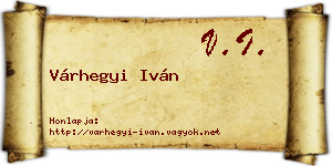 Várhegyi Iván névjegykártya